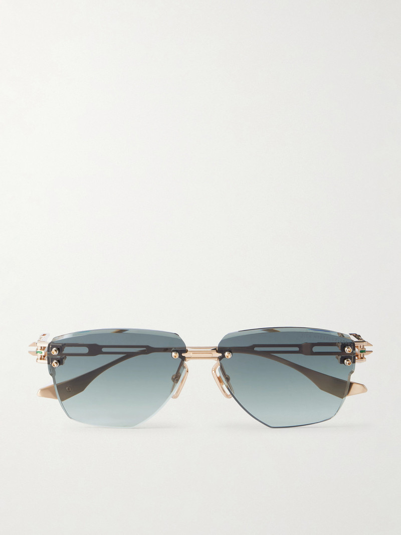 Hyperlux-2000 Square-Frame Gold-Tone Titanium Sunglasses 1