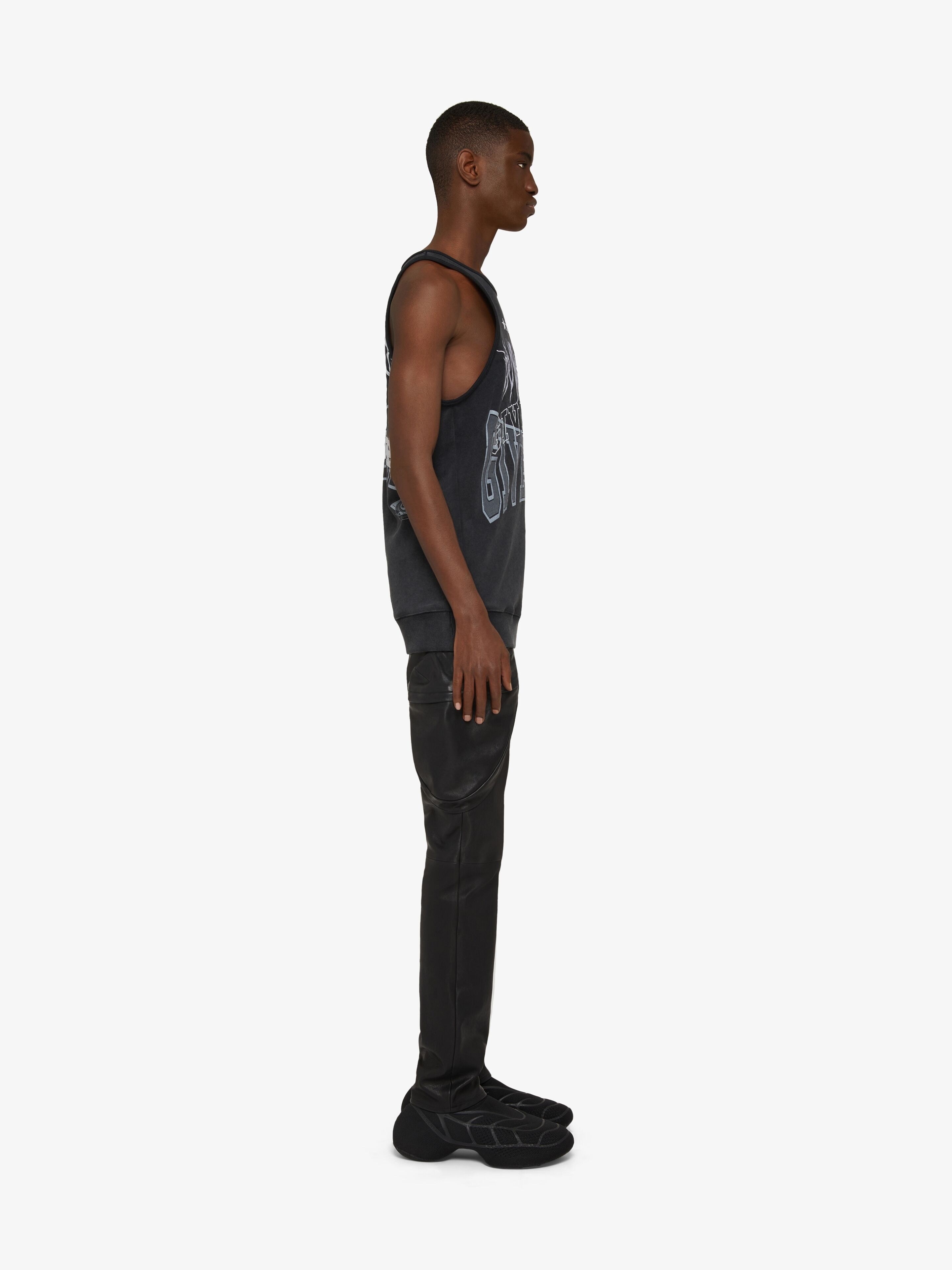 SLIM FIT CARGO PANTS IN LEATHER - 3