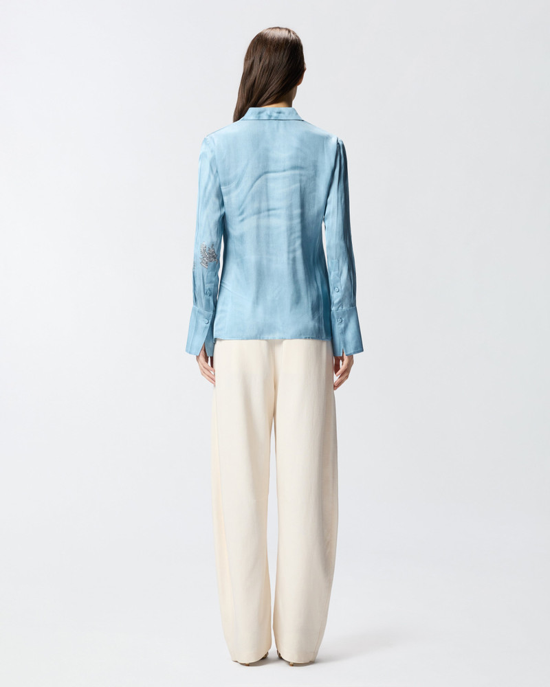 FLUID SHIRT WITH PLACED JEWEL PRINT 5