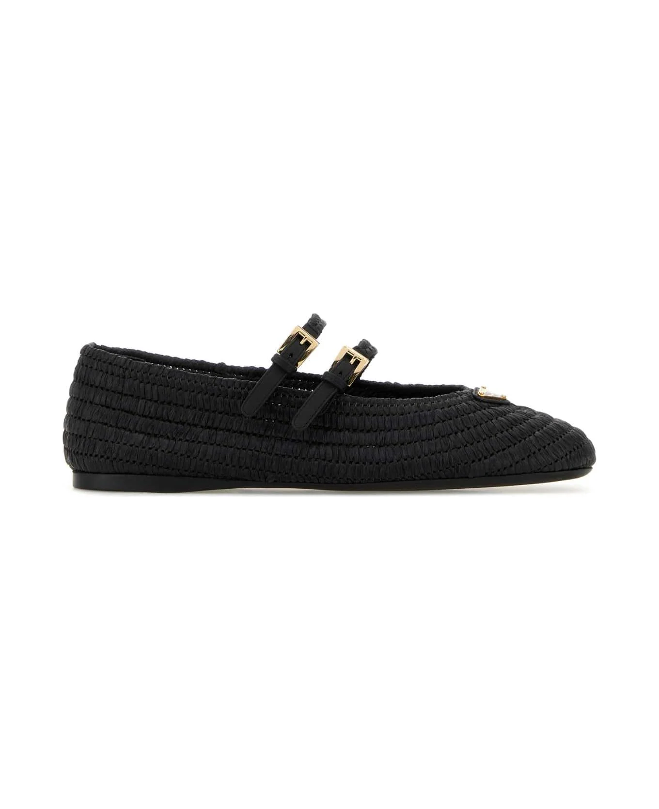 Black Raffia Ballerinas - 1