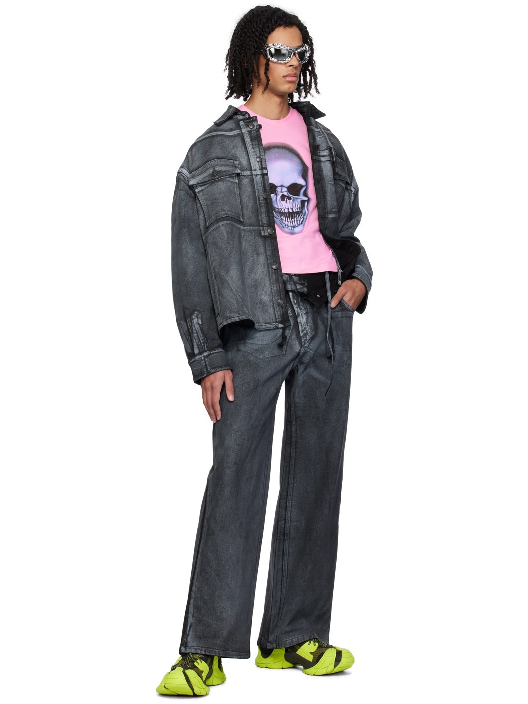 Black Double Fold Jeans - 4