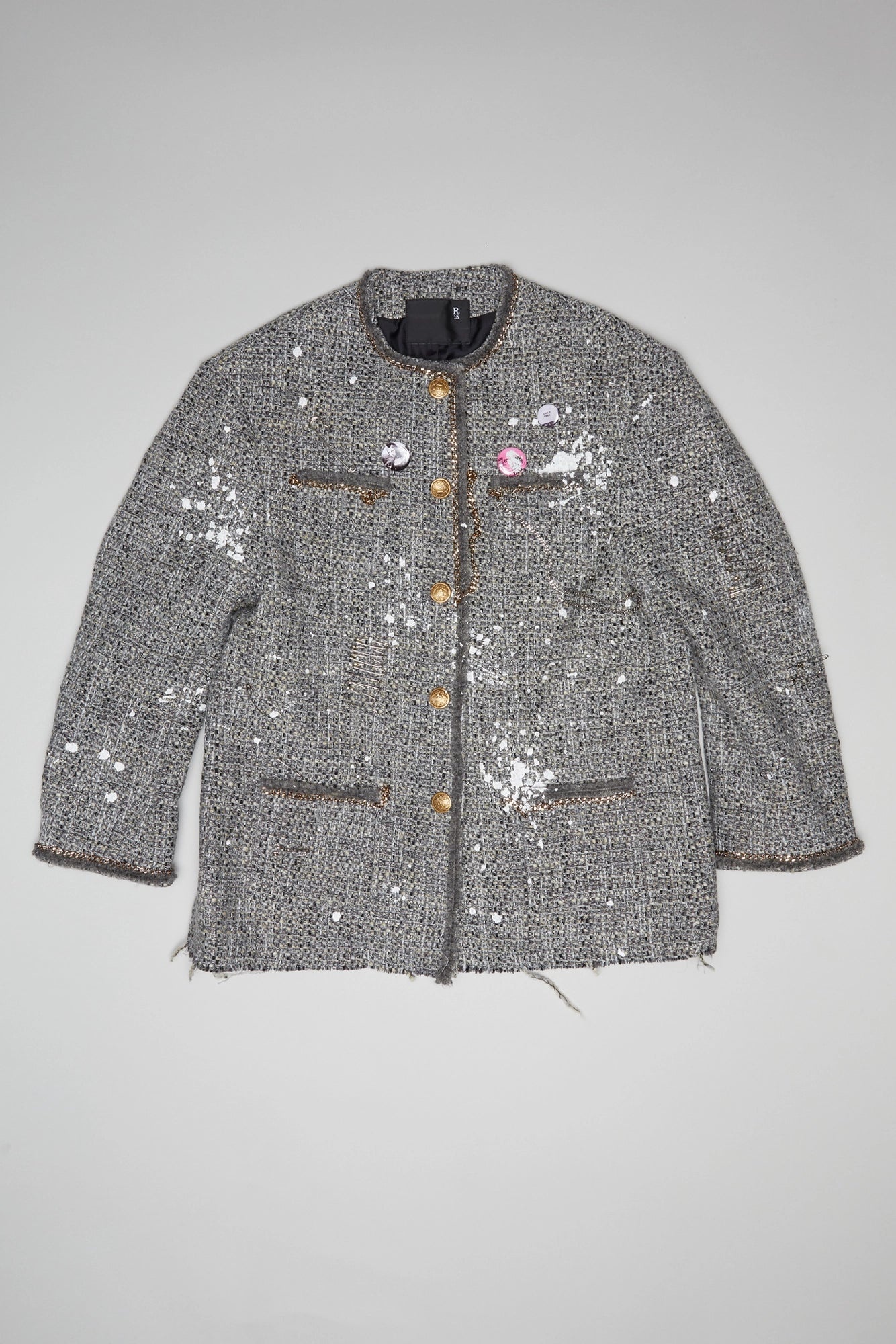 R13 SLOUCH JACKET - GREY TWEED