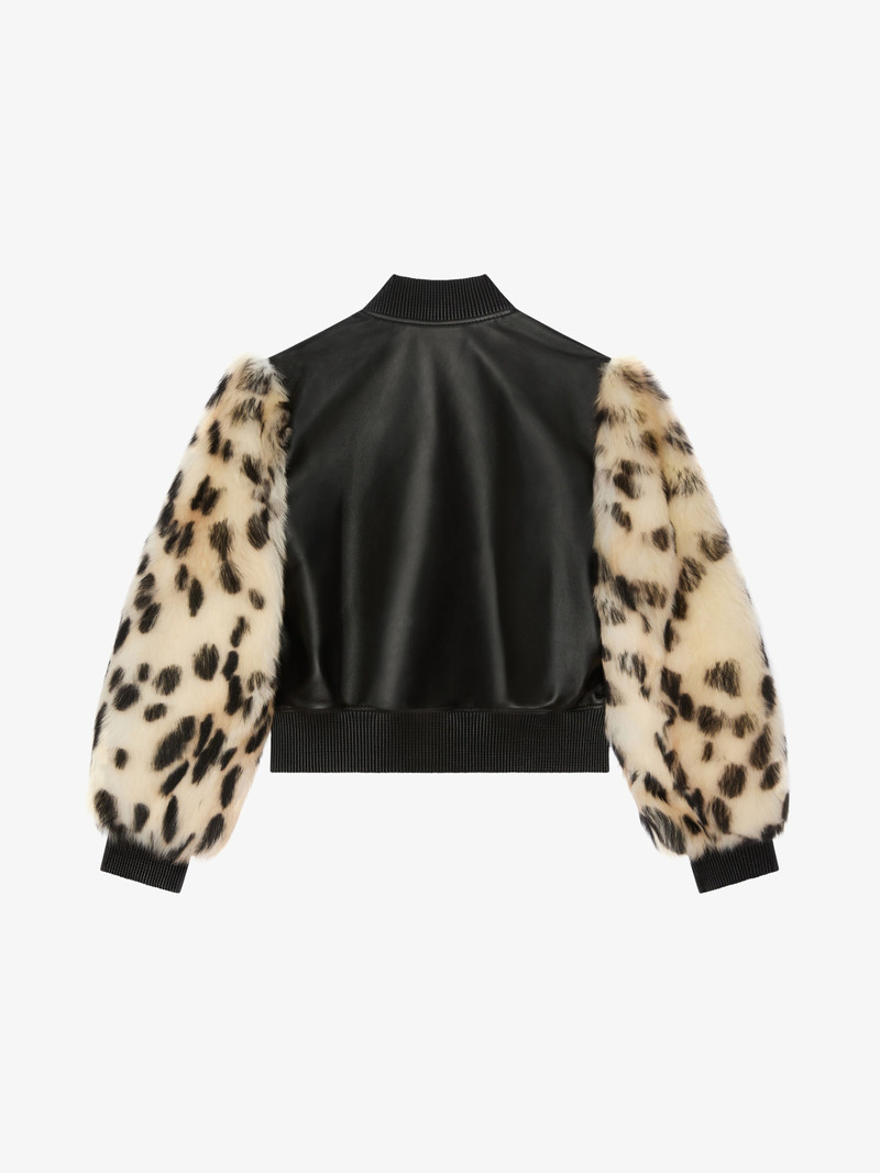 Givenchy VARSITY JACKET IN LEATHER AND LEOPARD PRINT FUR outlook