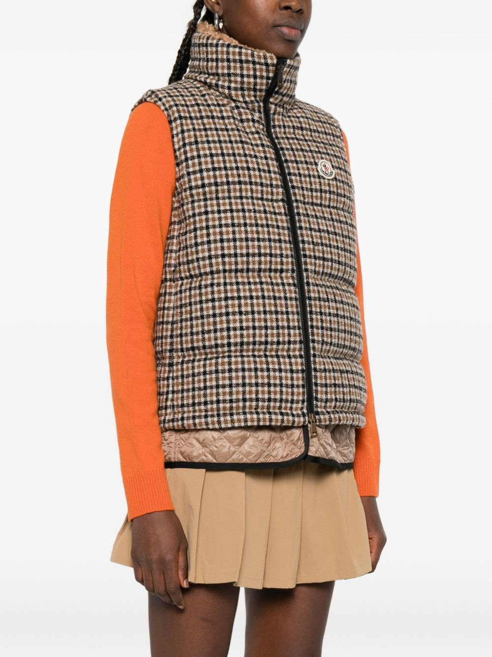 Touvet check-pattern quilted gilet - 3
