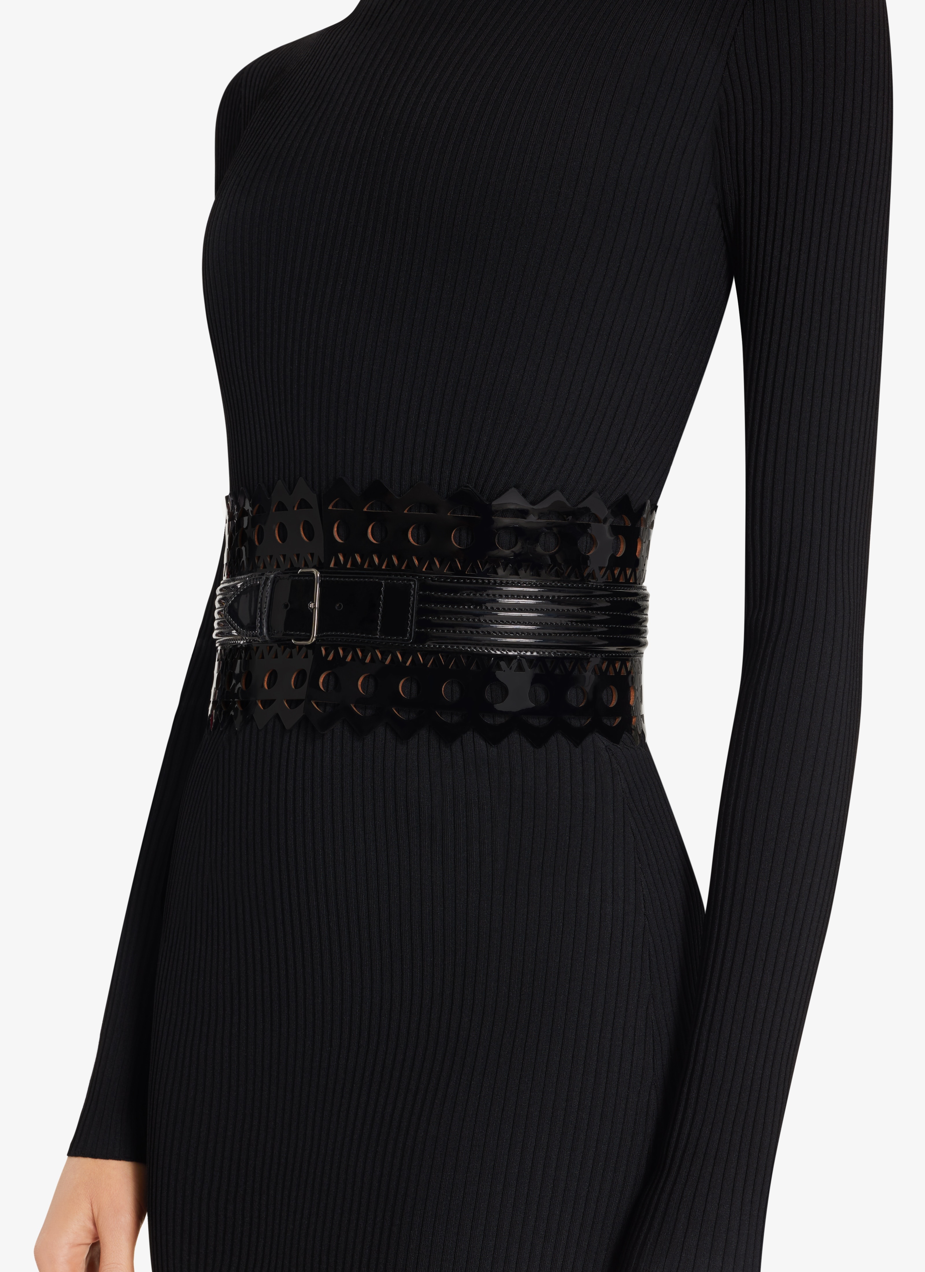 SMALL CORSET BELT IN VIENNE WAVE CALFSKIN - 2