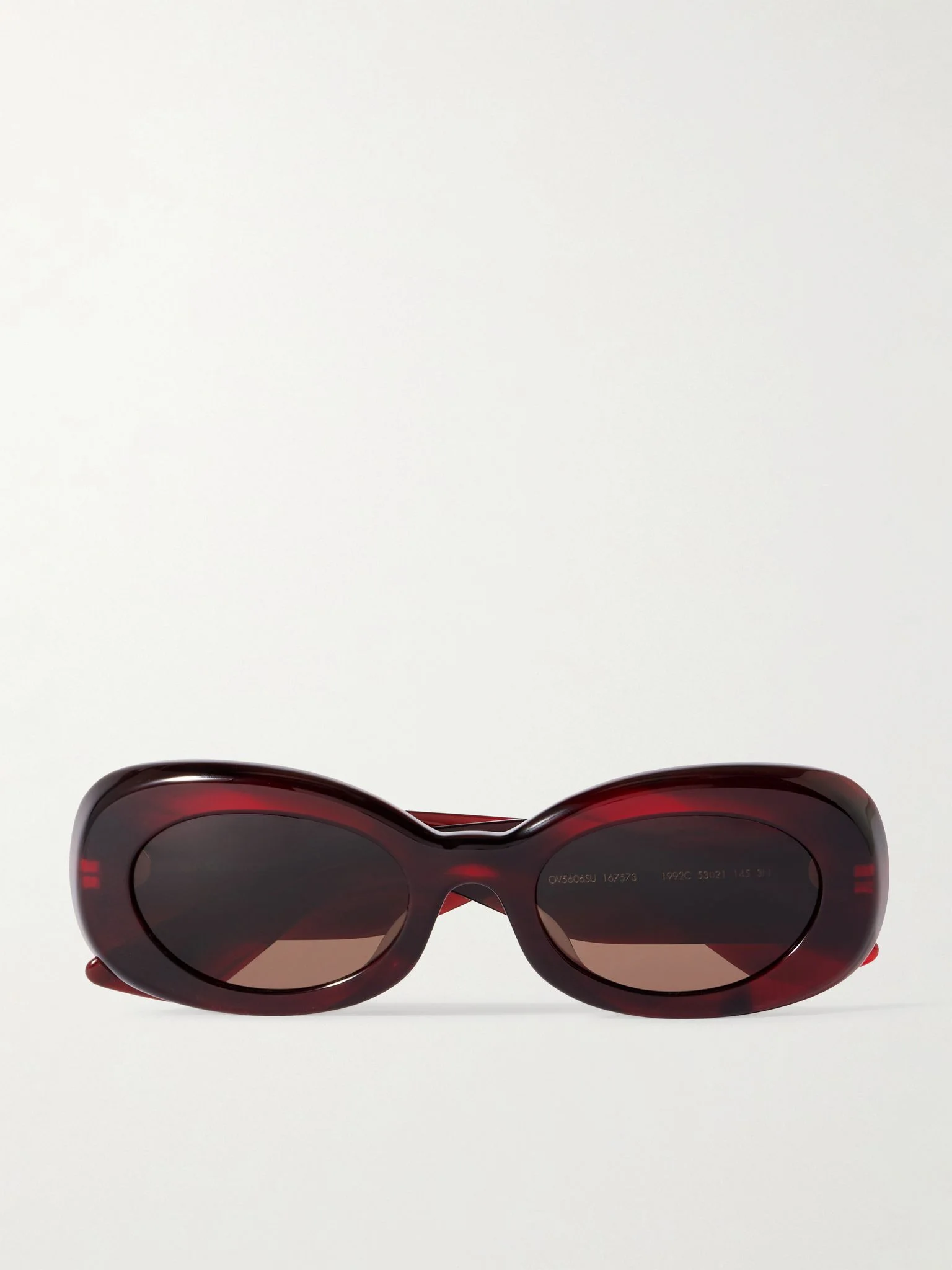 + KHAITE oval-frame acetate sunglasses Burgundy - 1