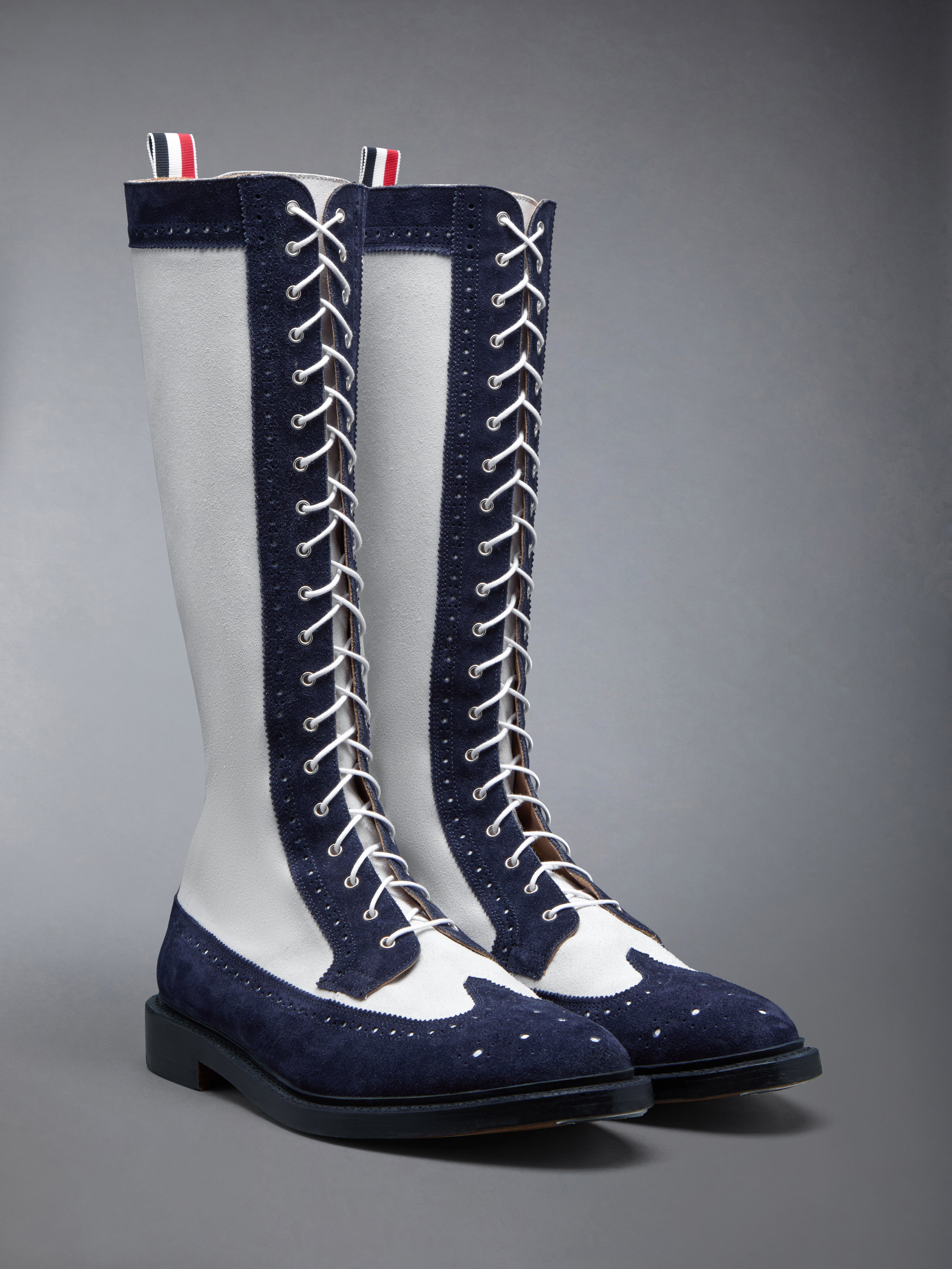 CALF SUEDE KNEE HIGH LONGWING BOOT - 2