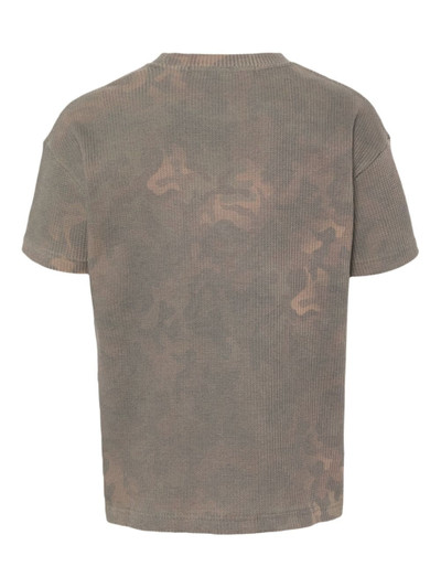 Andersson Bell camouflage-print waffle-knit T-shirt outlook