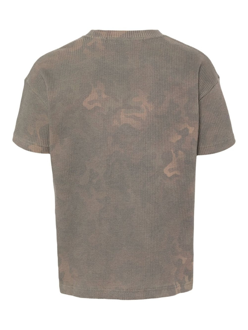 Andersson Bell camouflage-print waffle-knit T-shirt outlook