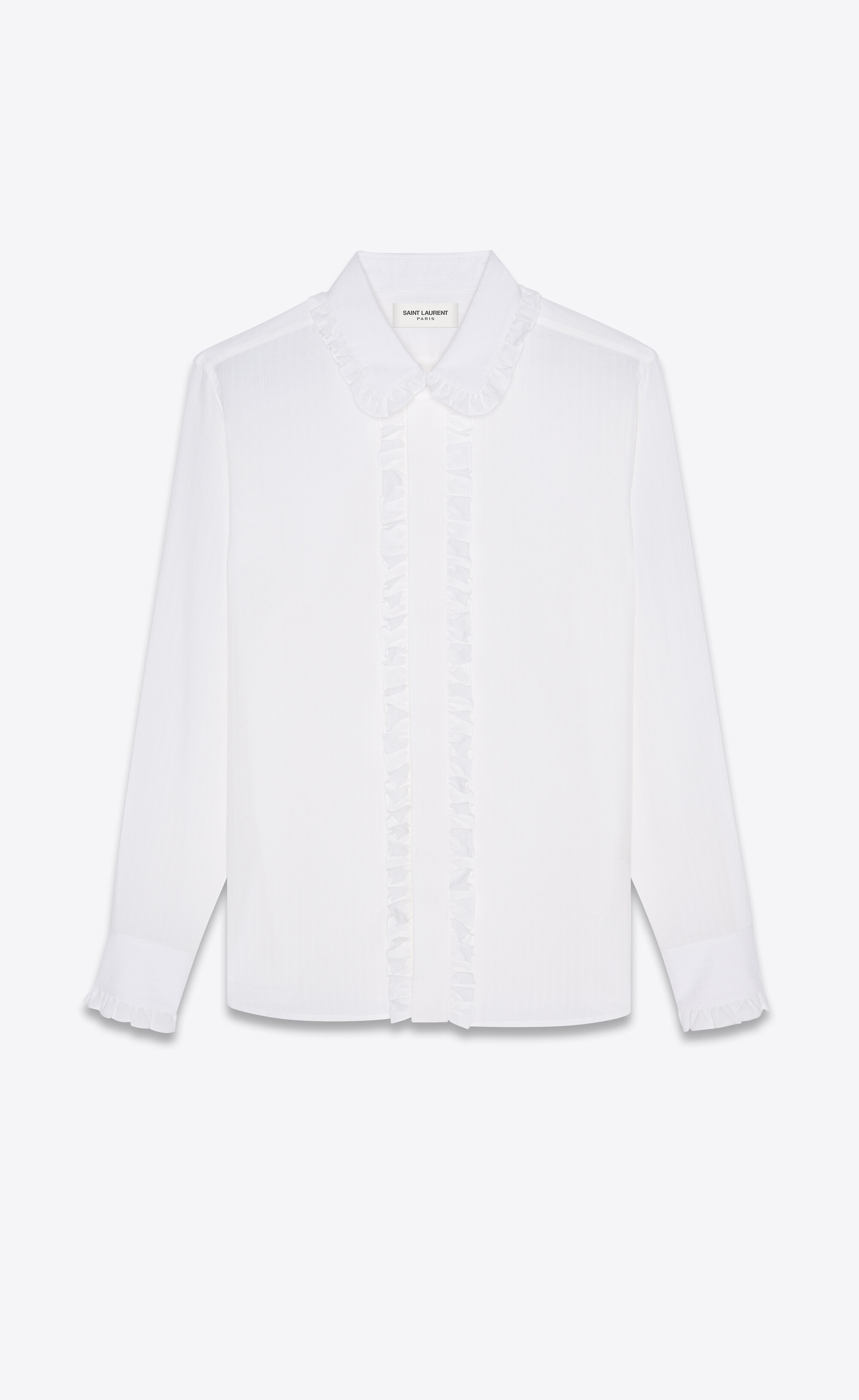 frilly fitted shirt in cotton voile - 1