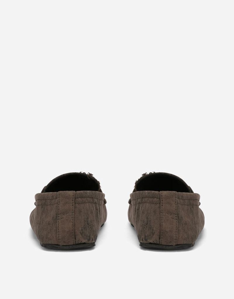 Dolce & Gabbana Patchwork denim loafers with logo tag outlook