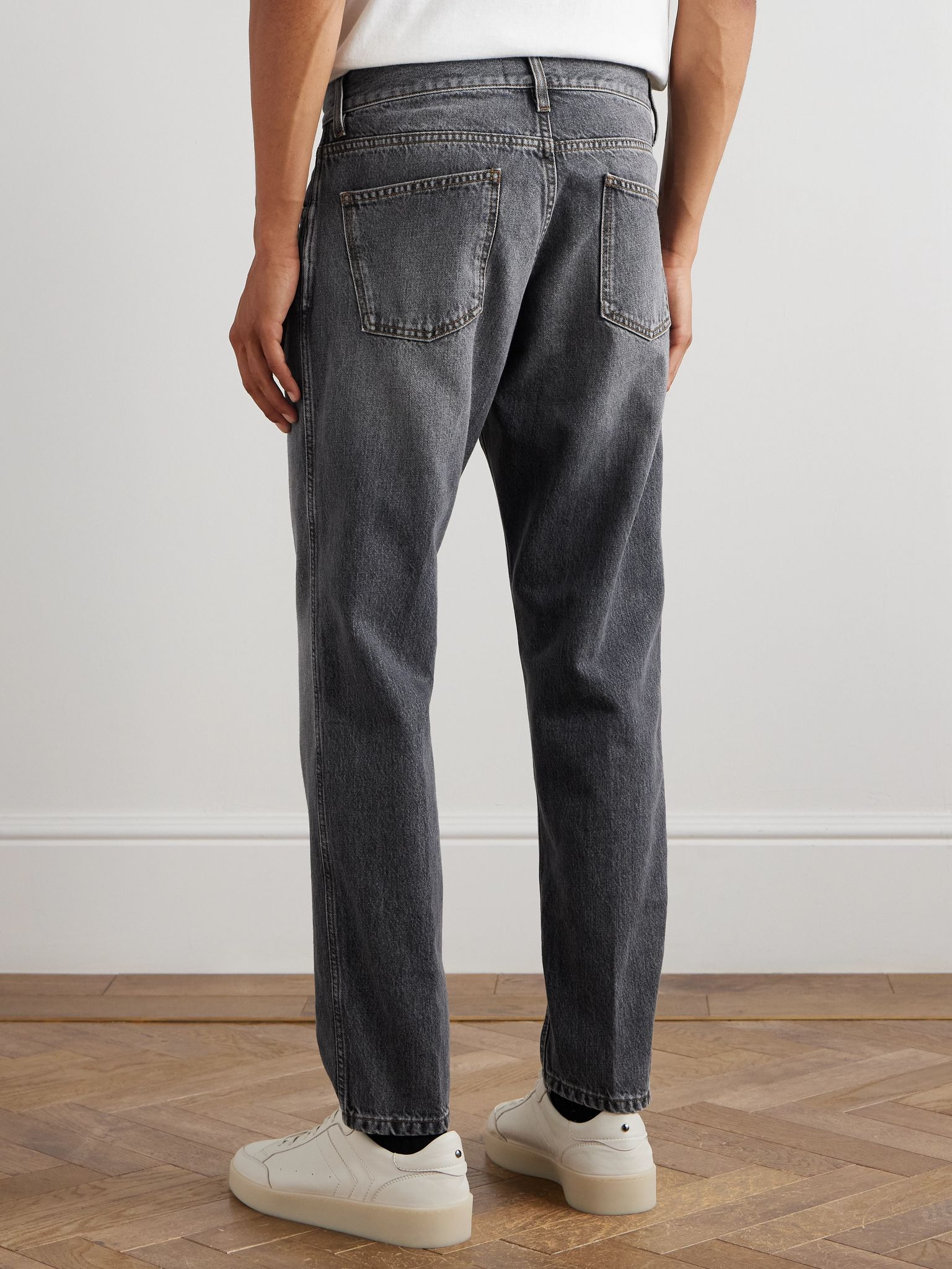 Slim-Fit Straight-Leg Jeans Gray - 4