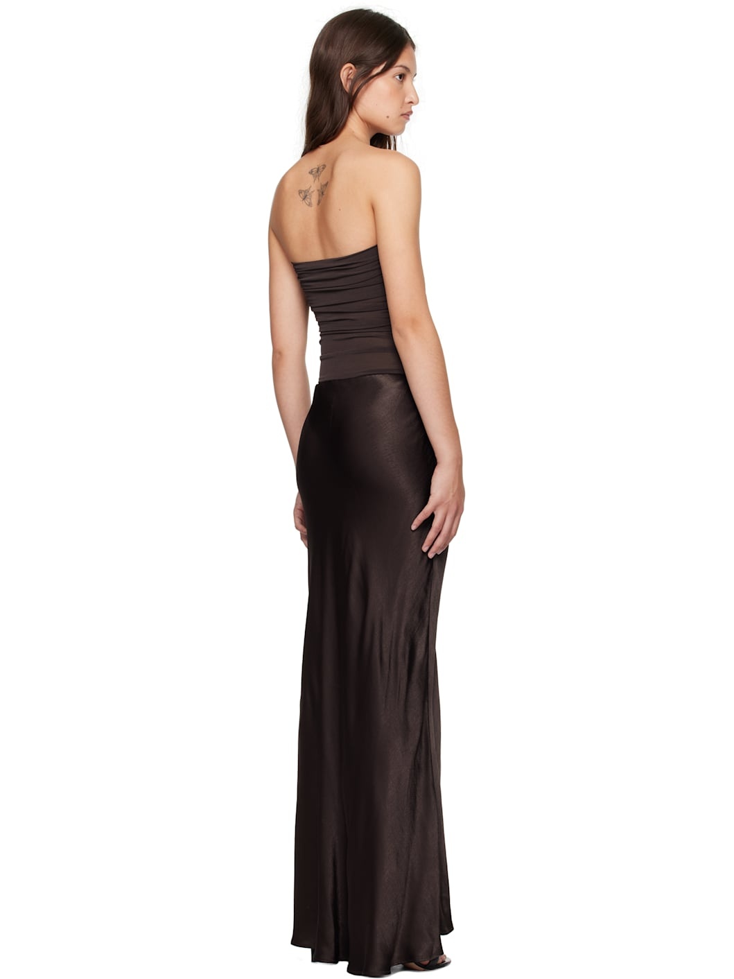 Brown Dua Strapless Maxi Dress - 3