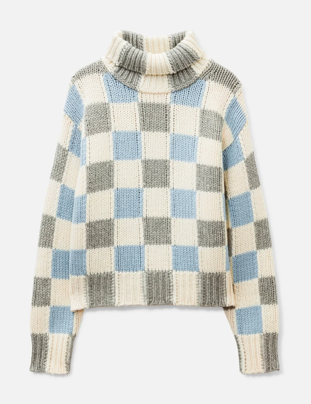 'KENZO CHECKS' MOCK NECK JUMPER - 1
