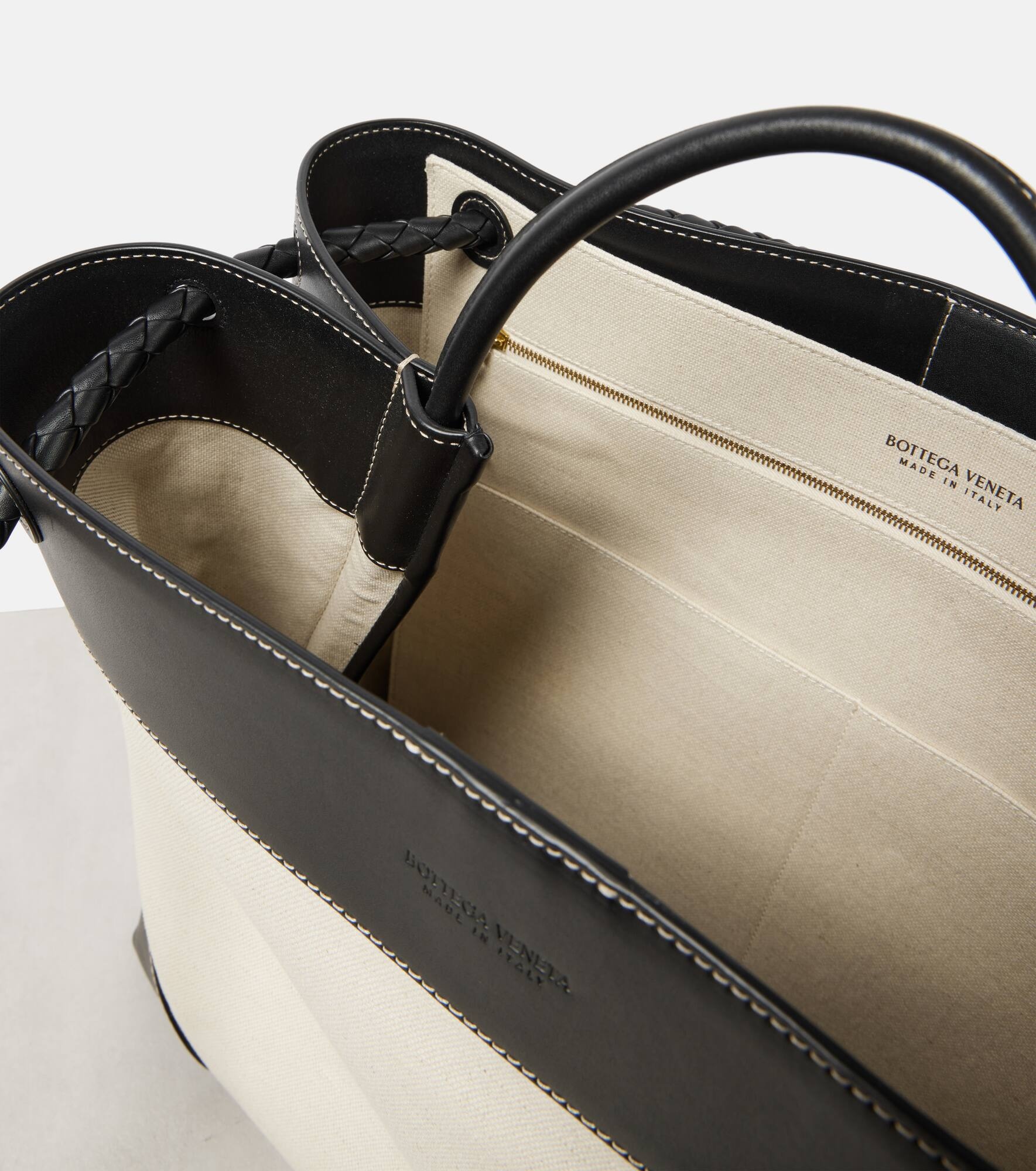 Andiamo Large leather-trimmed canvas tote bag - 3