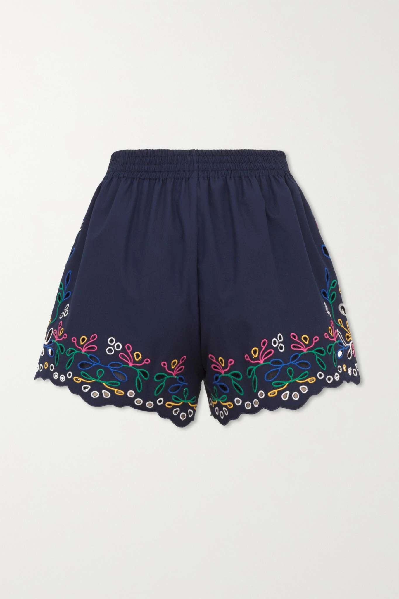 Broderie anglaise cotton-poplin shorts - 1