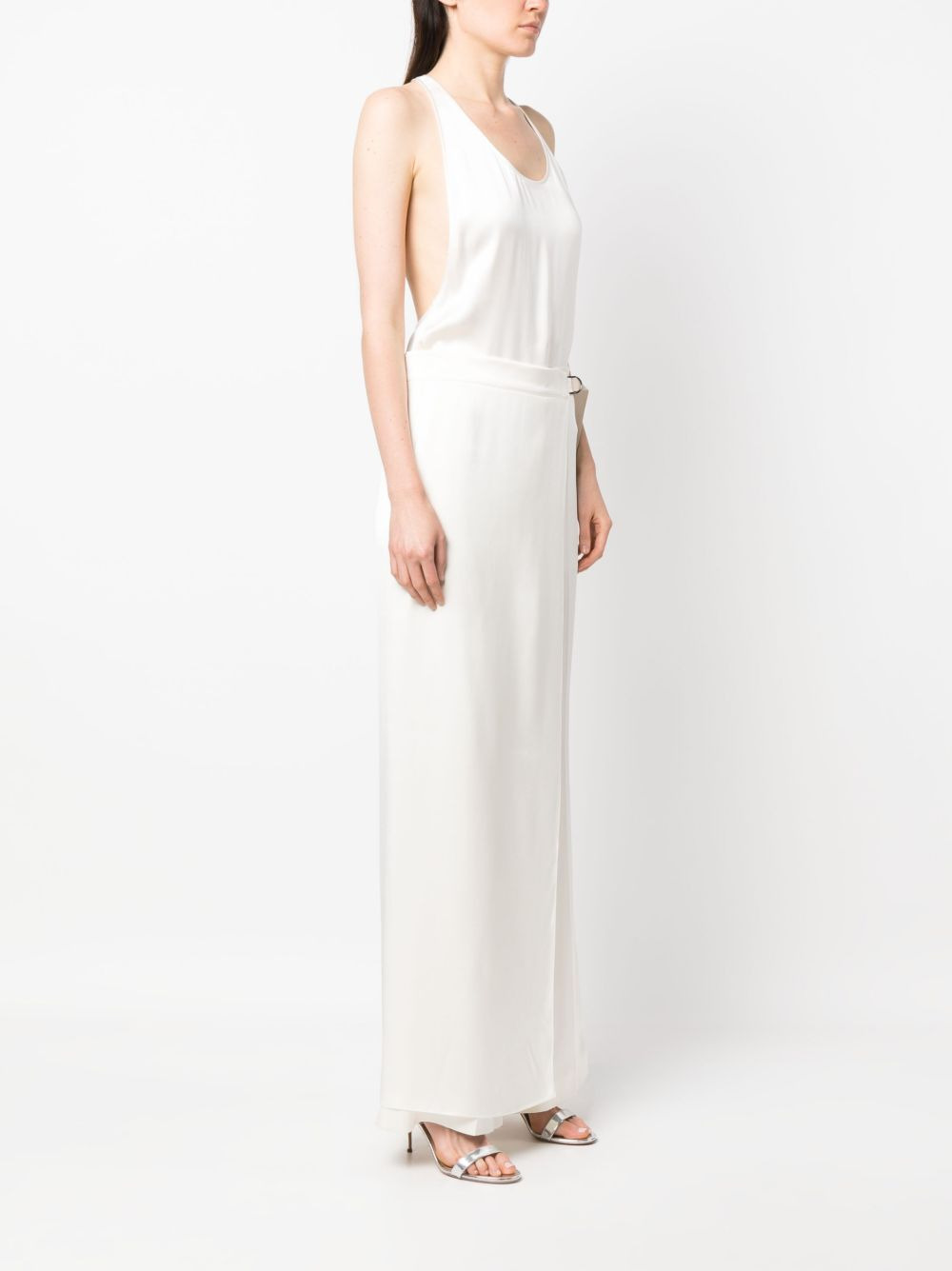 sleeveless silk satin jumpsuit - 3