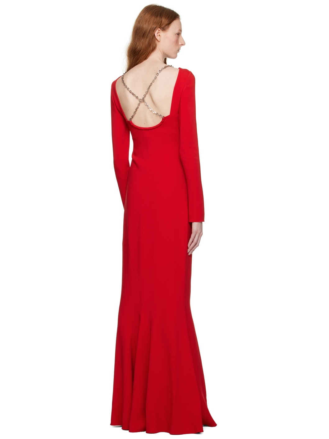 Red Chain Link Maxi Dress - 3