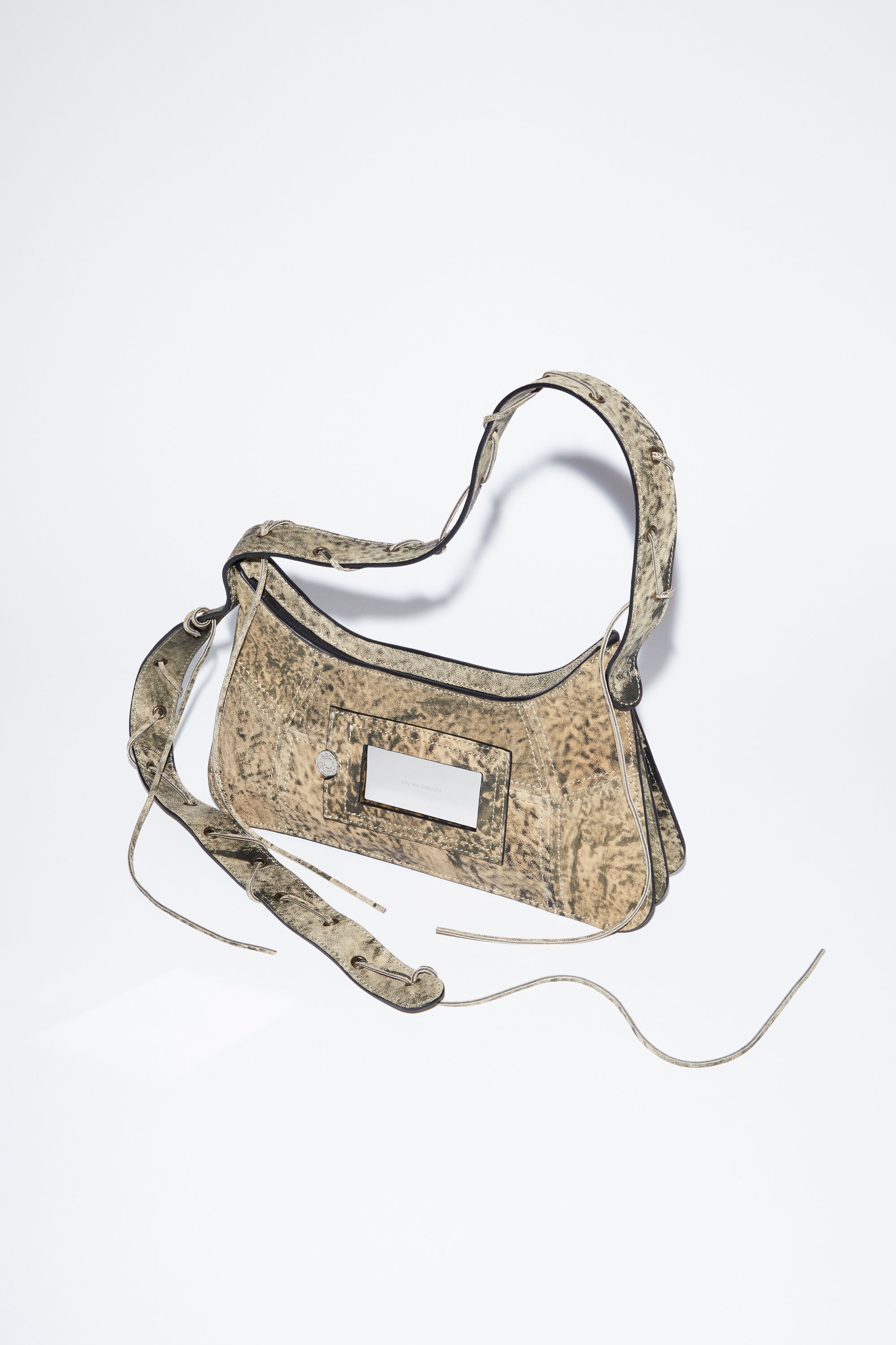 Platt mini shoulder bag - Beige/green - 3