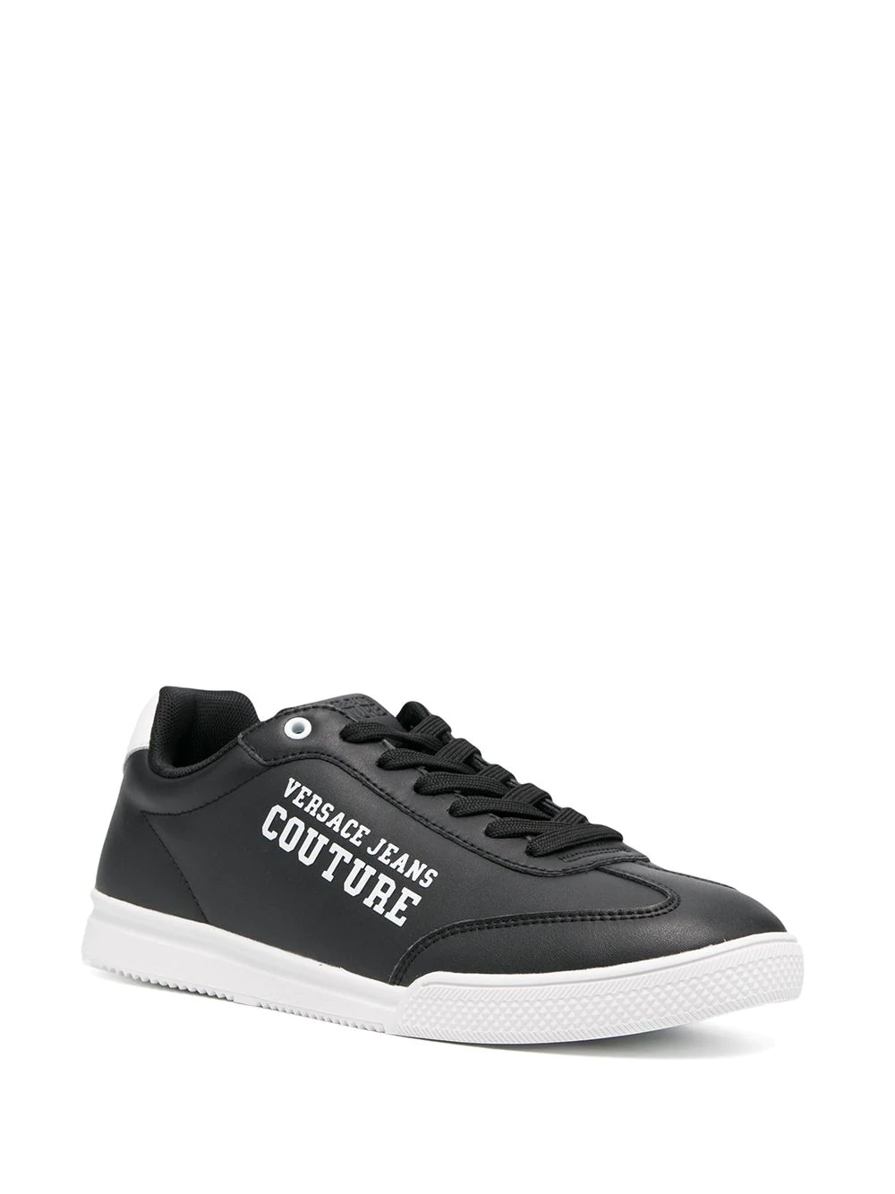 logo-print leather sneakers - 2