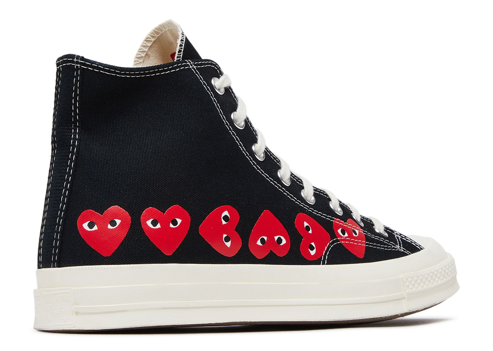 COMME DES GARÇONS PLAY X CHUCK 70 HIGH 'MULTI HEART - BLACK' - 3