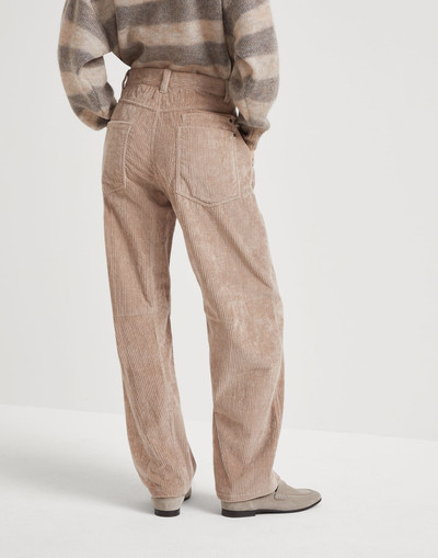Brunello Cucinelli Comfort cotton corduroy soft curved trousers outlook