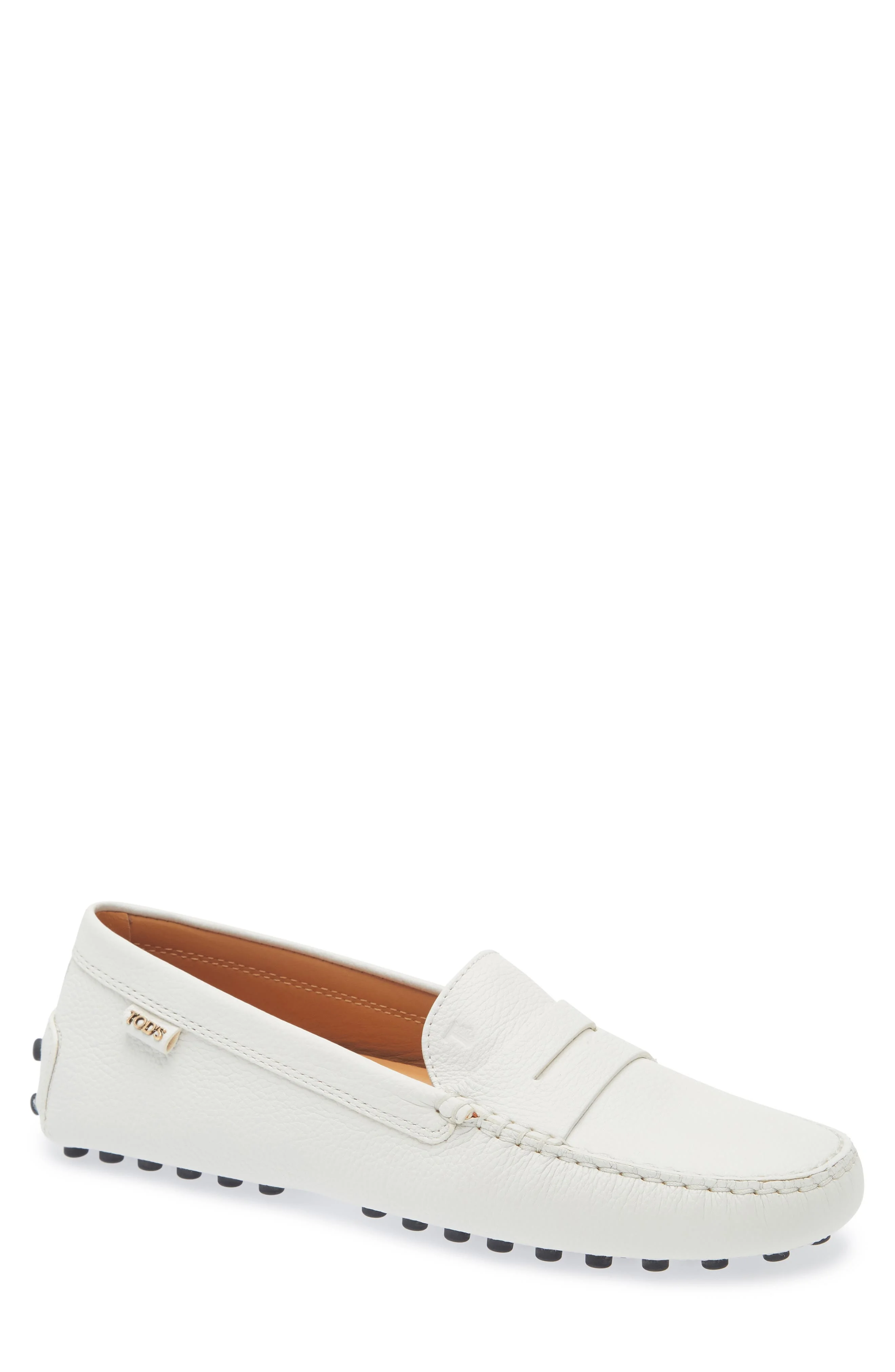 Tod's Penny Loafer Driving Shoe in Bianco Calce at Nordstrom - 1
