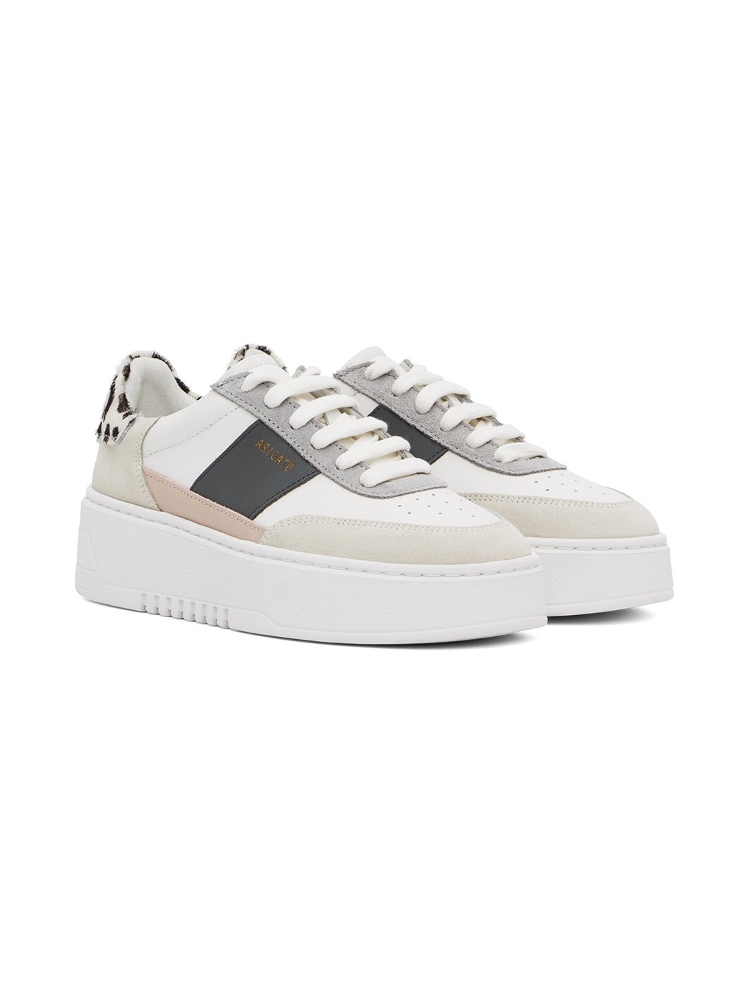 White & Gray Orbit Vintage Sneakers - 4