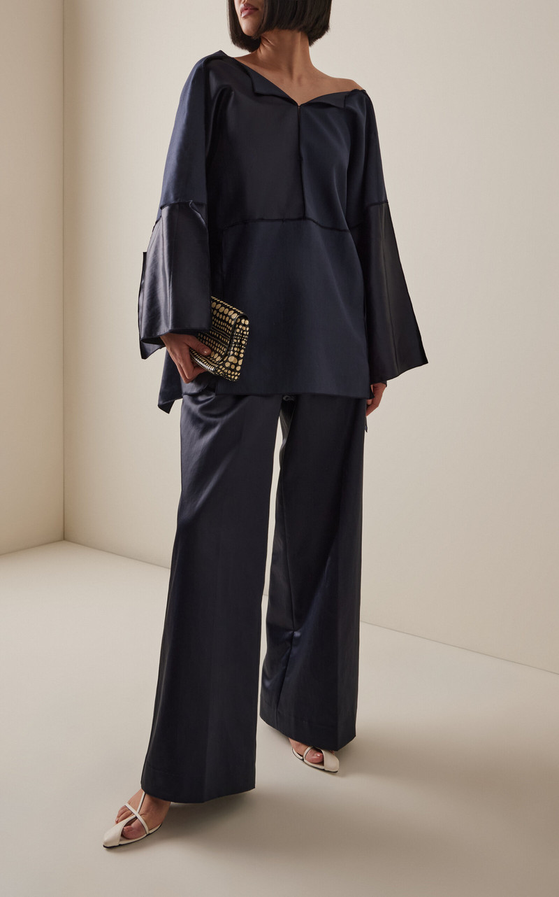 NICCOLÒ PASQUALETTI Campo Wide-Leg Pants navy outlook