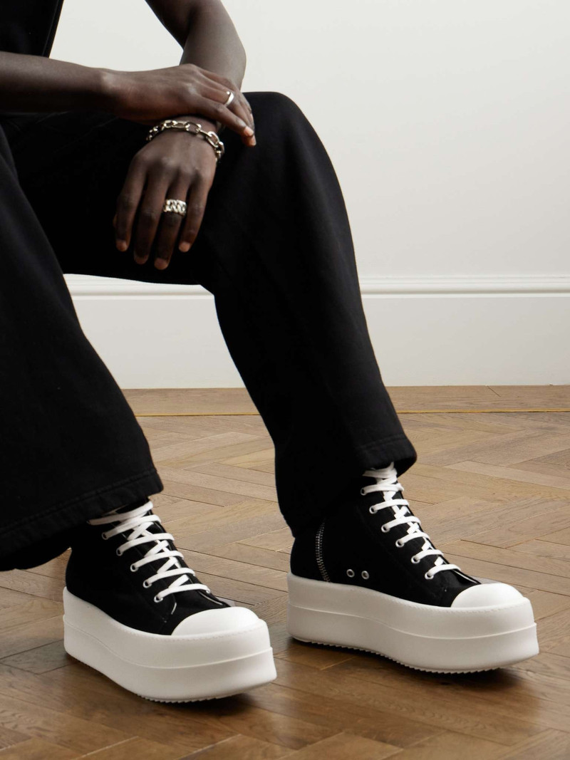 Rick Owens DRKSHDW Mega Bumper Exaggerated-Sole Denim High-Top Sneakers outlook