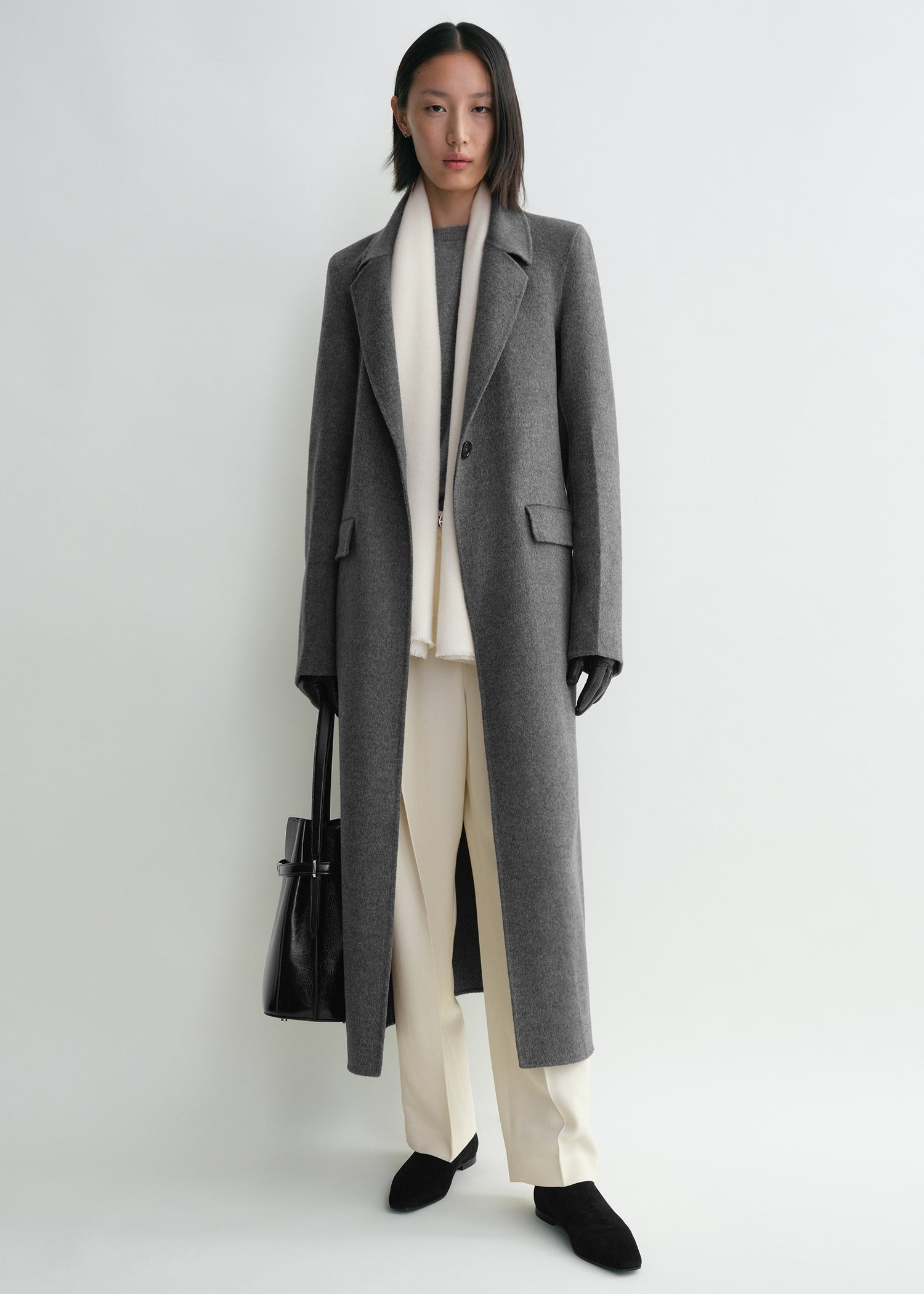 Classic doublé coat mid grey melange - 2