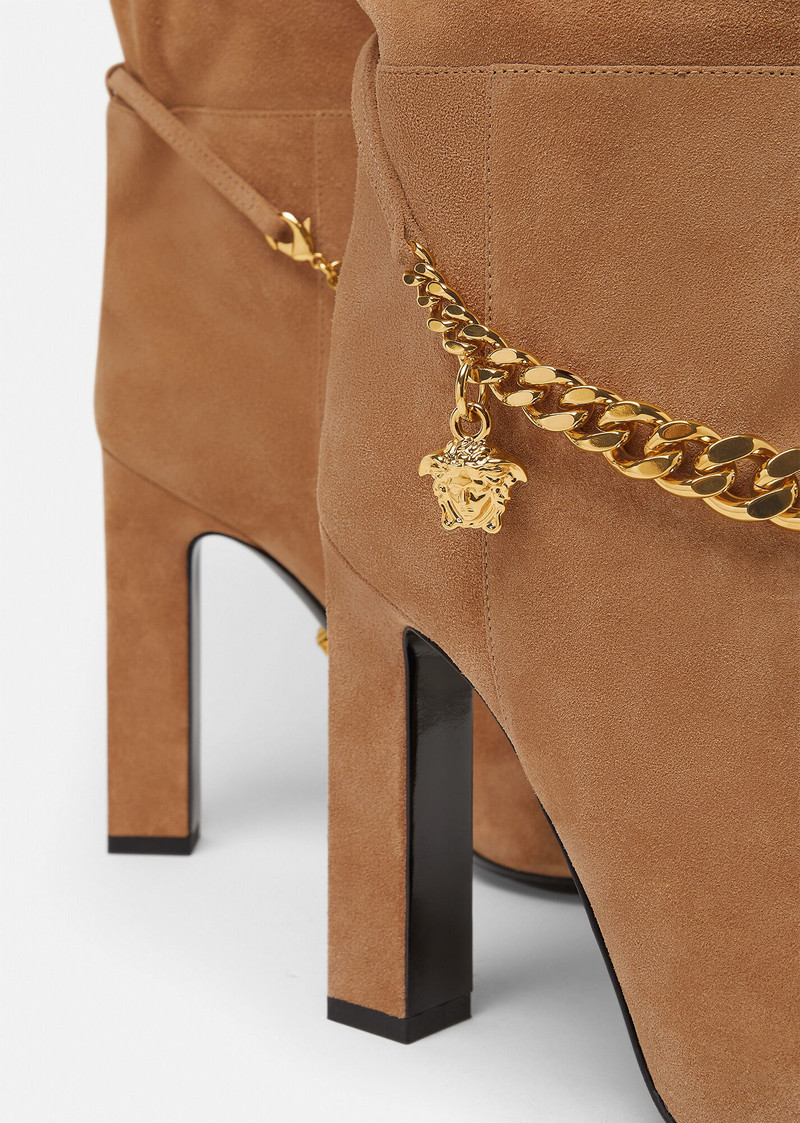 Medusa Chain Suede Boots 3