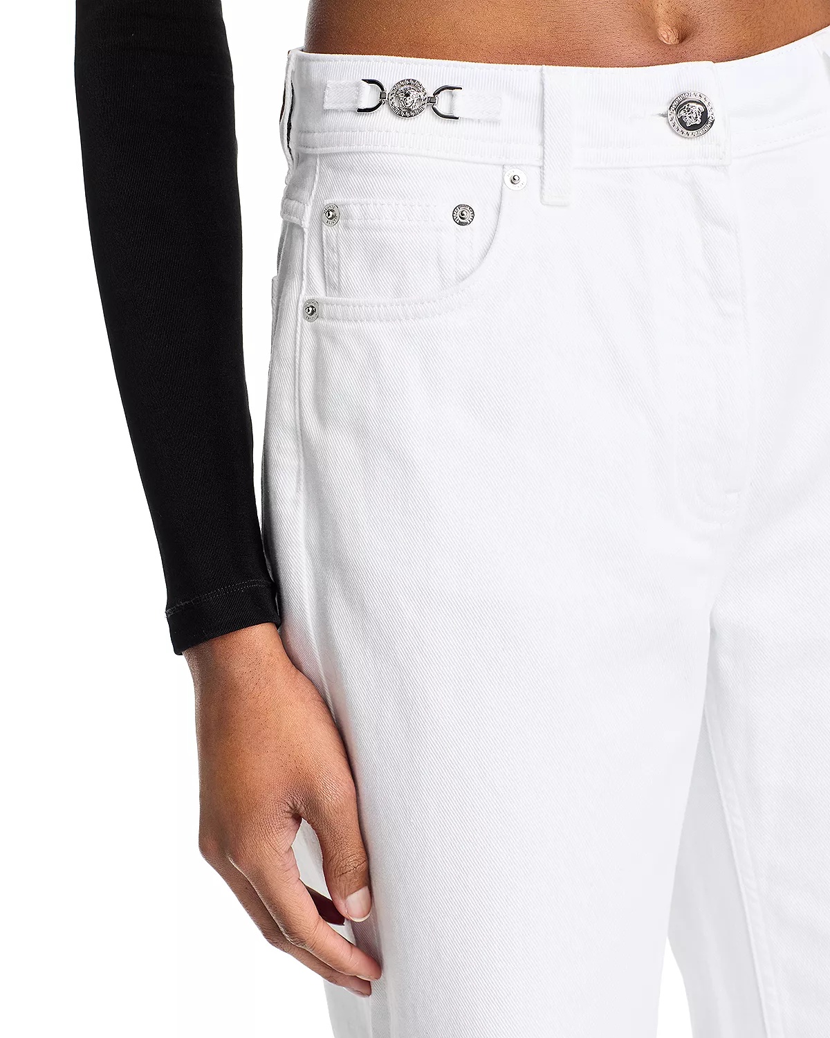 High Rise Jeans in White - 5