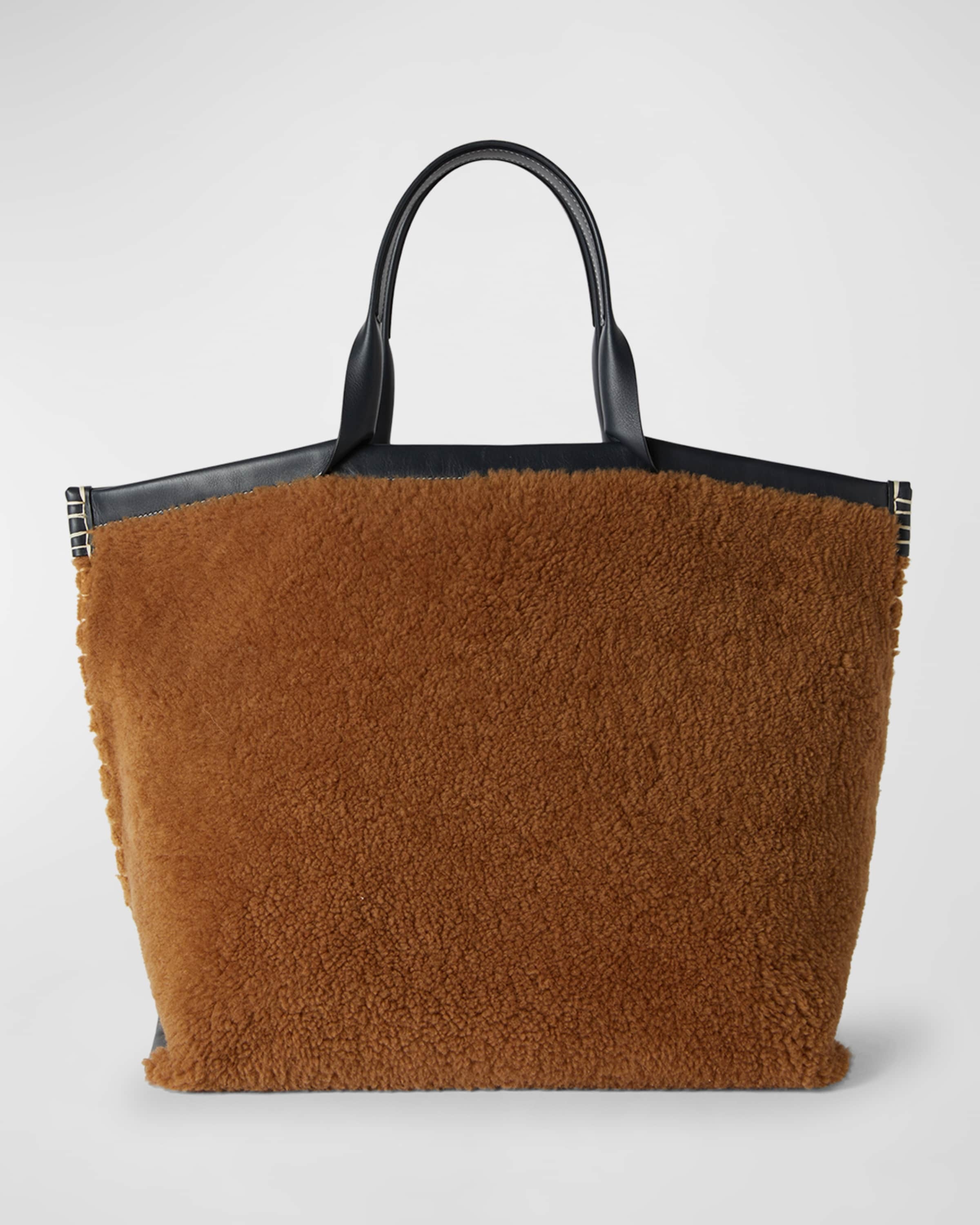 Blanket Curly Shearling Tote Bag - 1