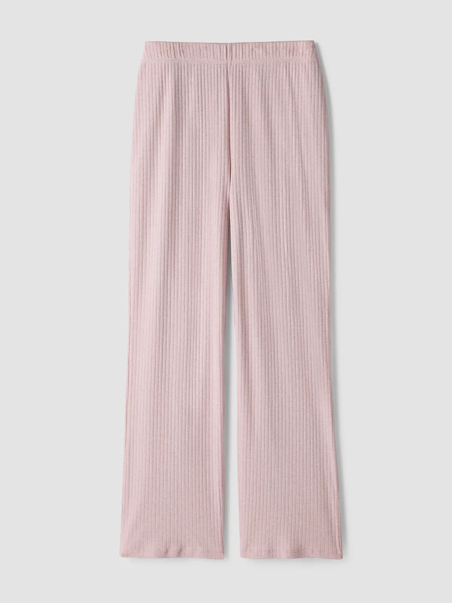 Organic Cotton Rib Straight Sleep Pant - 1