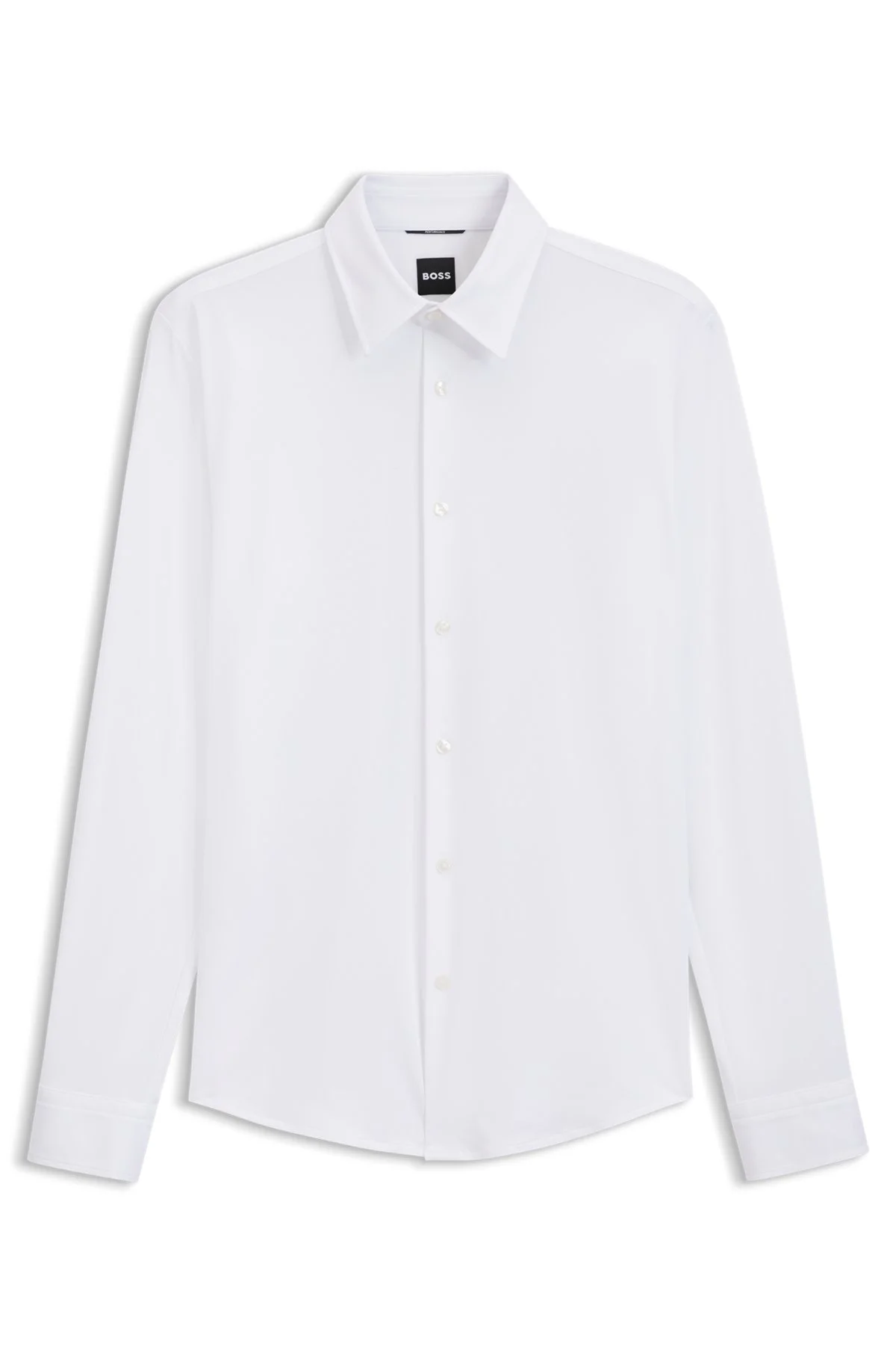 SLIM-FIT SHIRT IN STRUCTURED PERFORMANCE STRETCH FABRIC - 1