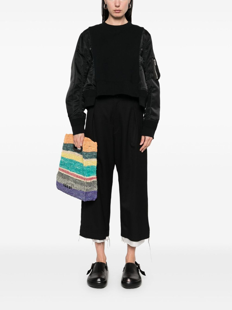 sacai panelled sweatshirt outlook
