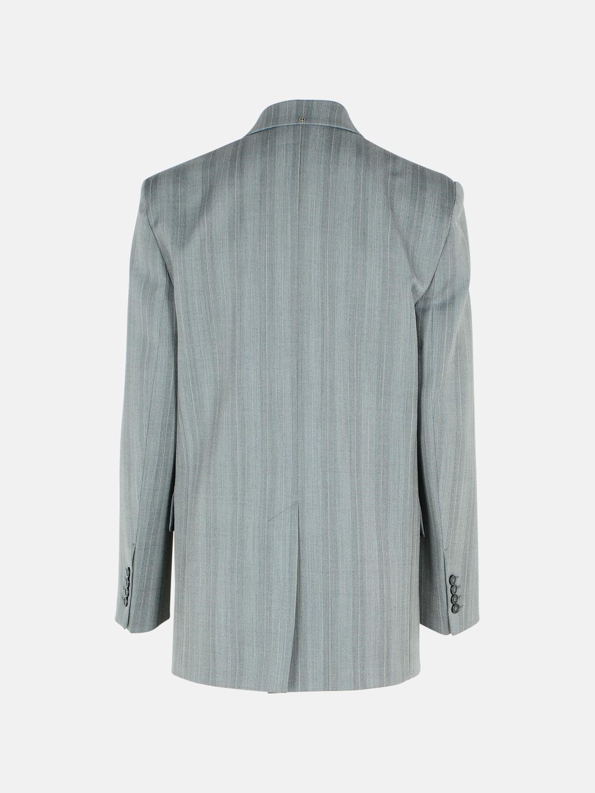 'MERLOT' GREY VIRGIN WOOL BLEND BLAZER - 3