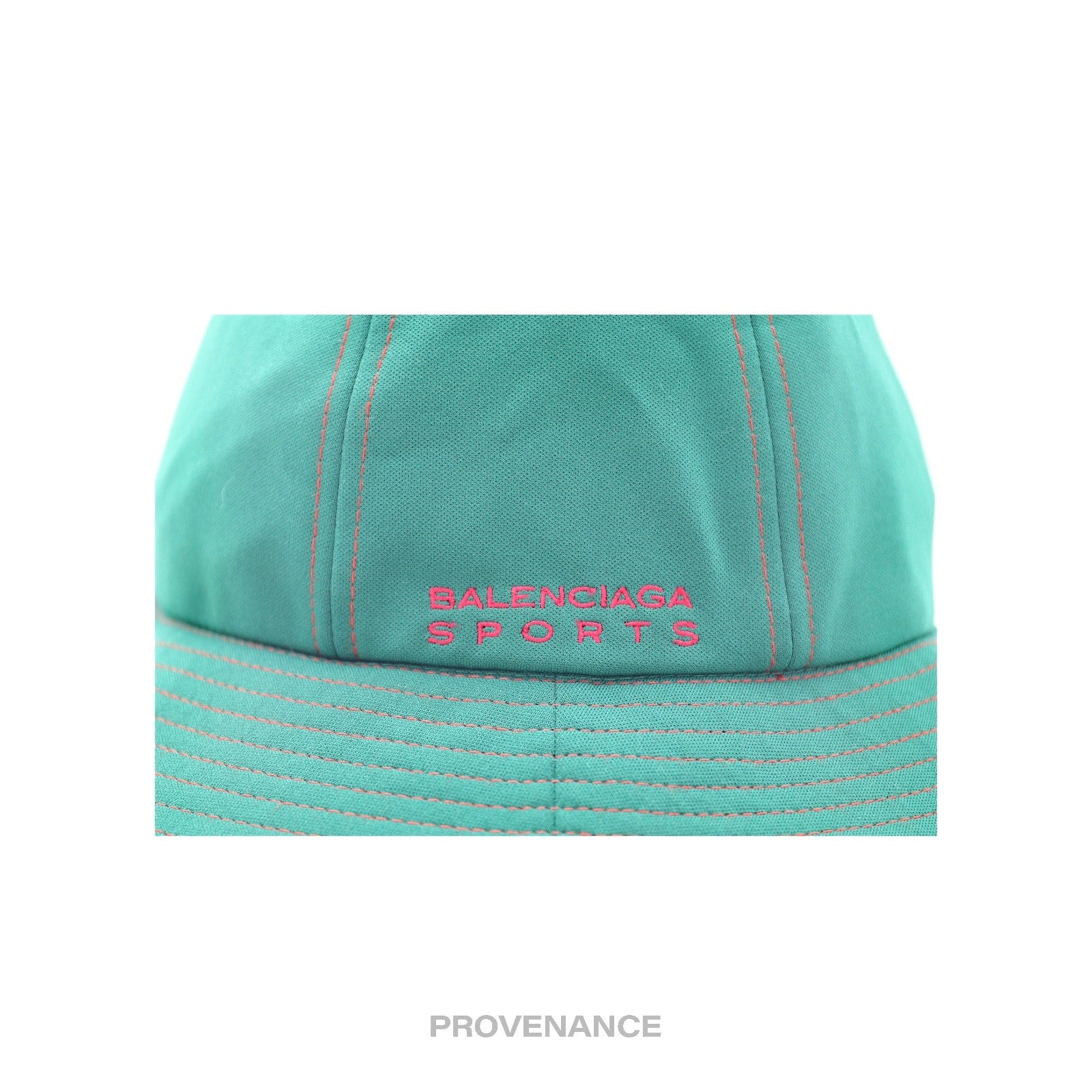Balenciaga Sports Logo Embroidered Bucket Hat - Green Red - 3