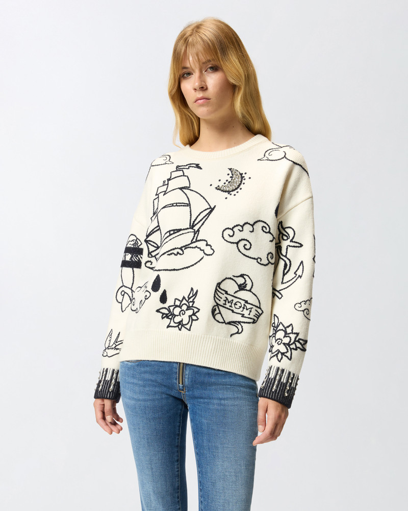 PINKO PATTERNED CREW-NECK SWEATER outlook