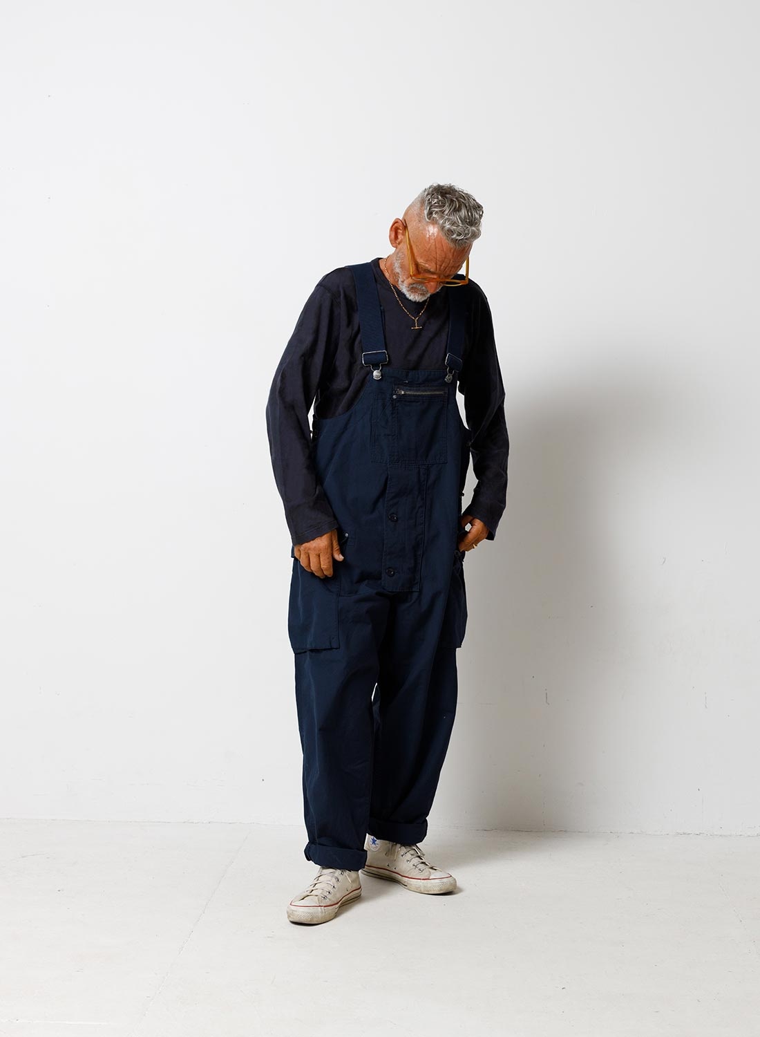 Naval Dungaree in Black Navy (Cotton Ripstop) - 3