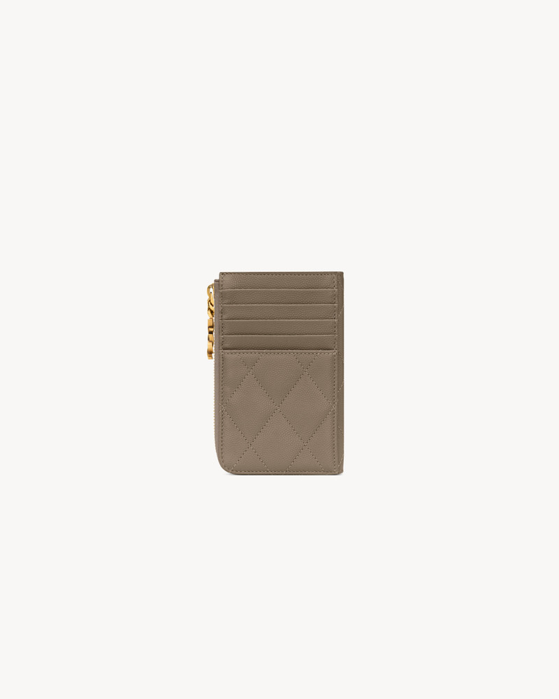 SAINT LAURENT CASSANDRE BIJOU ZIP CARD CASE IN GRAIN DE POUDRE LEATHER outlook