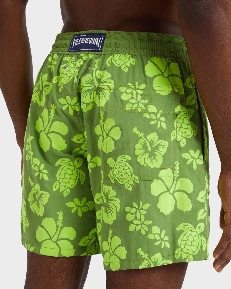 MEN SWIM SHORTS FLOCKED TROPICAL TURTLES 6