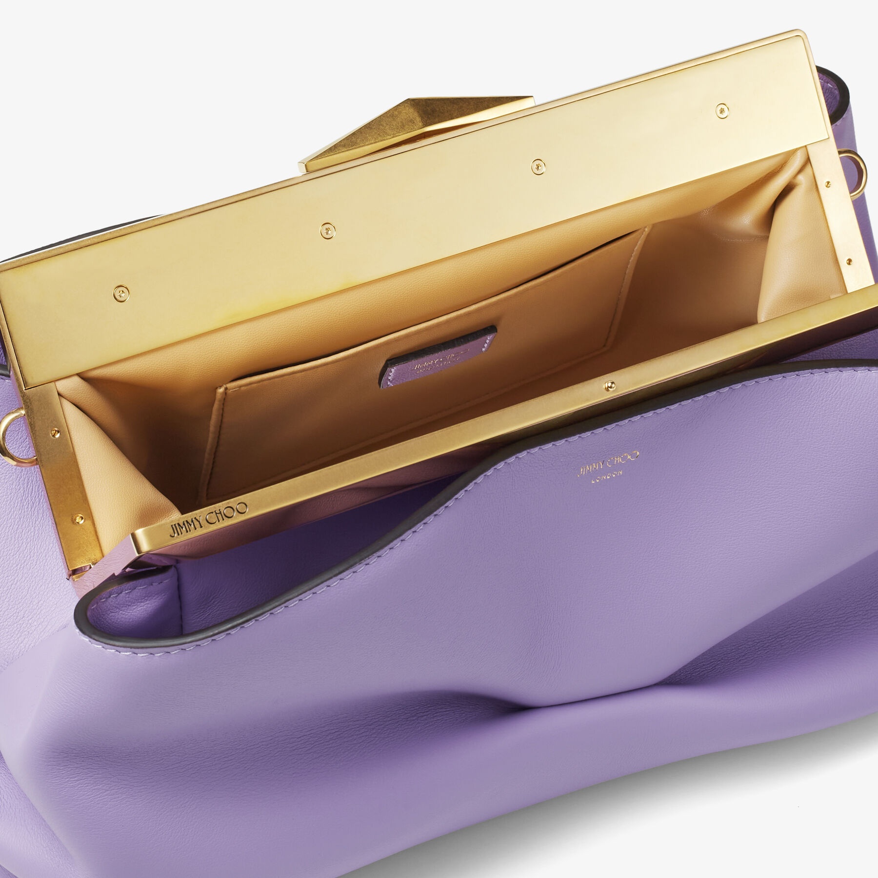 Diamond Frame Clutch
Wisteria Soft Calf Leather Clutch Bag with Chain Strap - 3