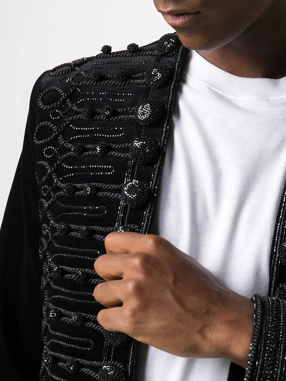 officer-style embroidered jacket - 5