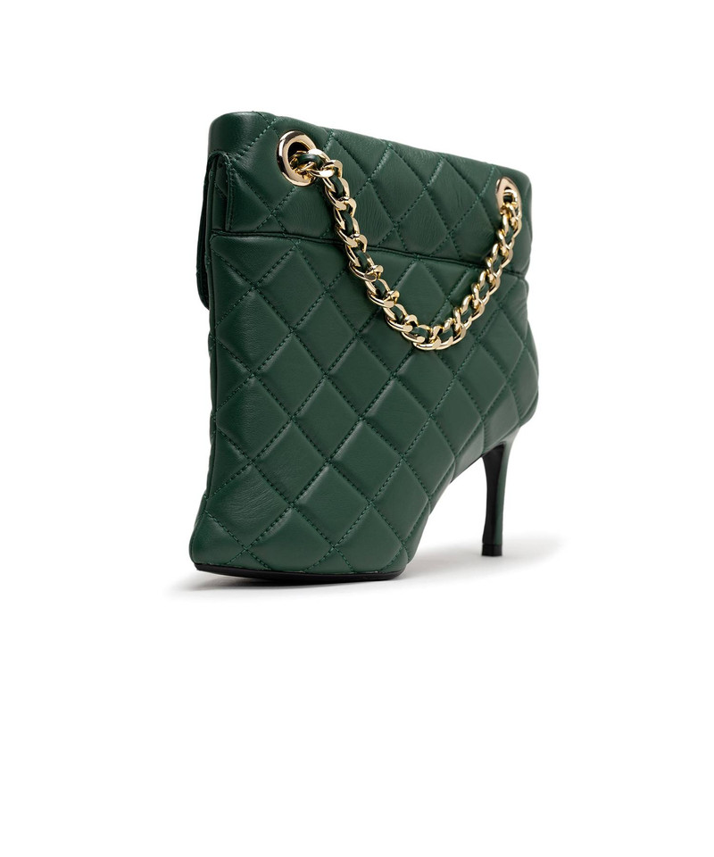 Quilted Bag Detail Pin Heel Short Boots 15