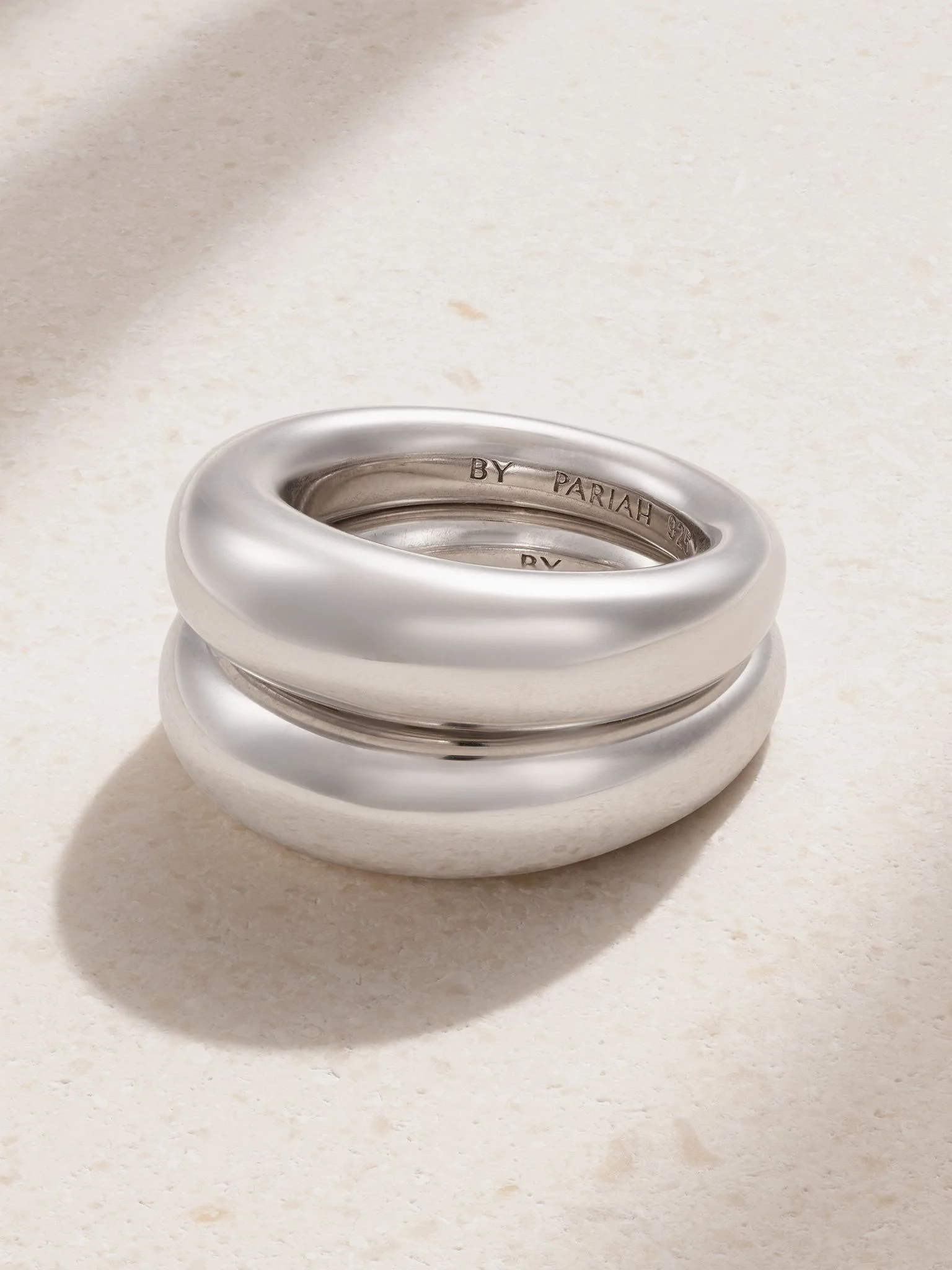 Echo recycled sterling silver ring Silver - 1