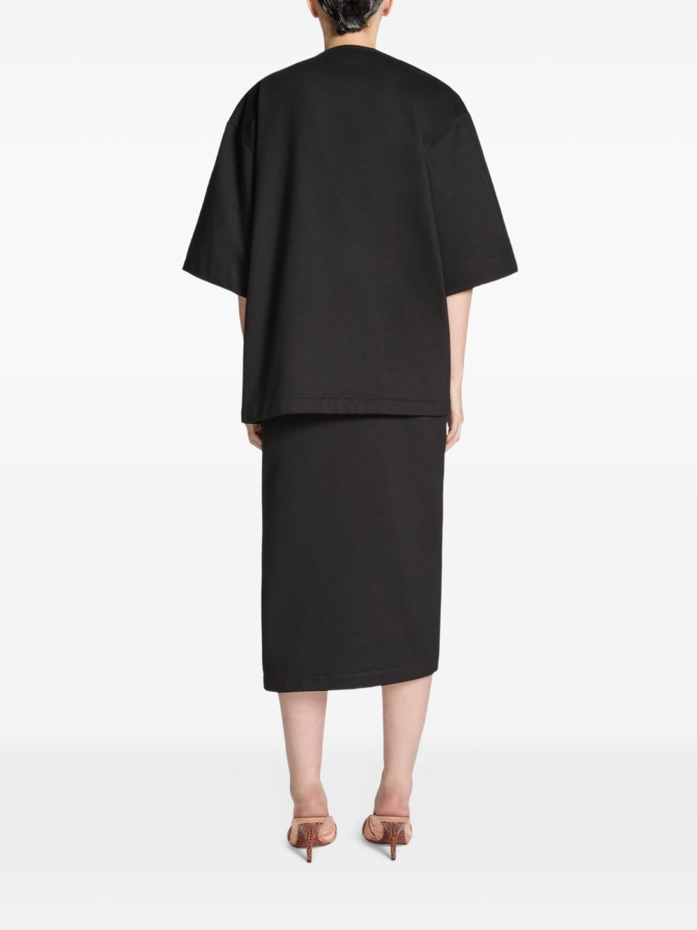 draped brooch t-shirt - 4