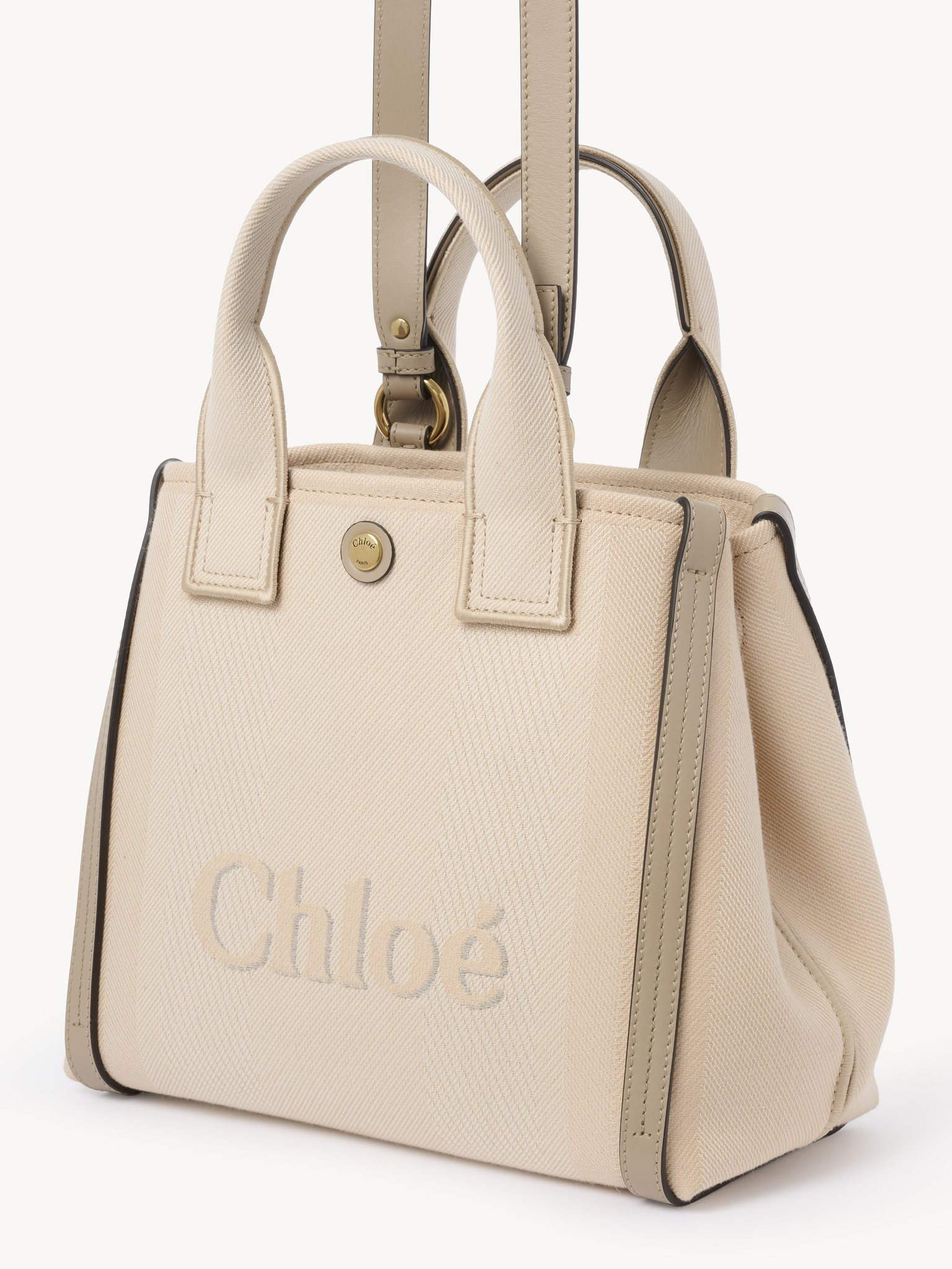 SMALL CHLOÉ CARRY TOTE BAG IN CANVAS - 3