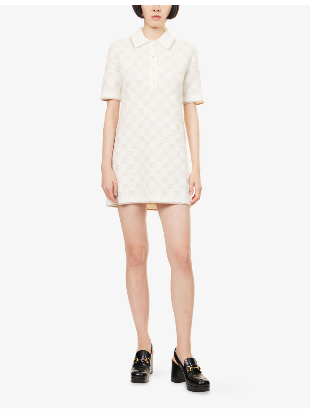 Polo Monogram Wool-Blend Mini Dress - 3